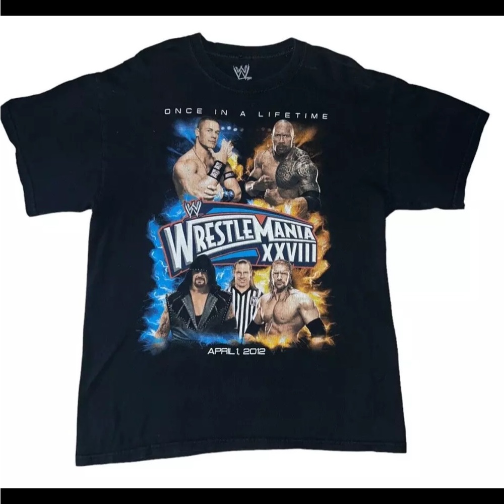 2012 WWE WrestleMania XXVIII Once In‎ A Lifetime Wrestling Tshirt Men’s Small
